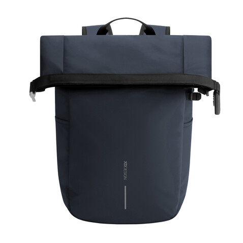 Urban wasserabweisender Anti-Diebstahl Rucksack navy blau, schwarz bedrucken, Art.-Nr. P706.2825