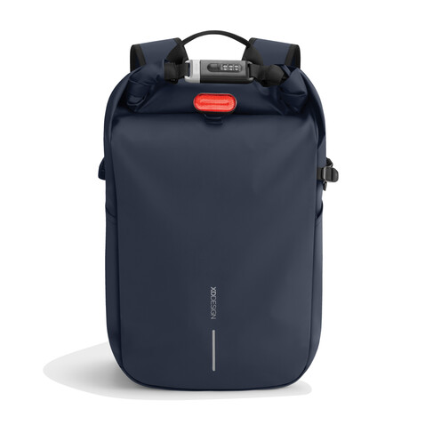 Urban wasserabweisender Anti-Diebstahl Rucksack navy blau, schwarz bedrucken, Art.-Nr. P706.2825