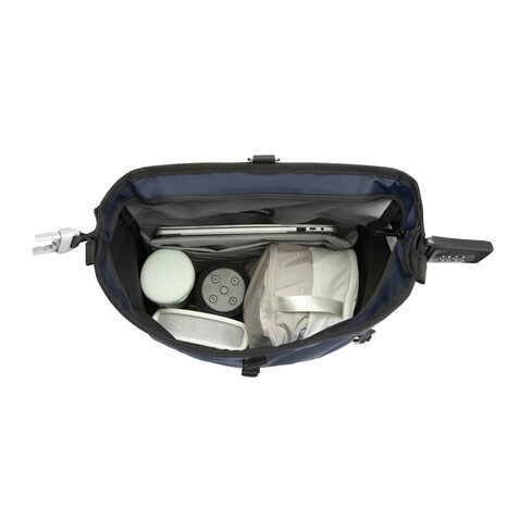 Urban wasserabweisender Anti-Diebstahl Rucksack navy blau, schwarz bedrucken, Art.-Nr. P706.2825