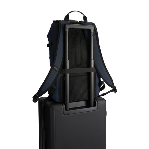 Urban wasserabweisender Anti-Diebstahl Rucksack navy blau, schwarz bedrucken, Art.-Nr. P706.2825