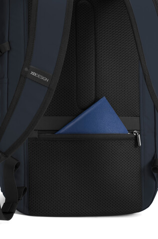 Urban wasserabweisender Anti-Diebstahl Rucksack navy blau, schwarz bedrucken, Art.-Nr. P706.2825