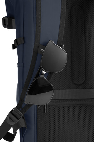 Urban wasserabweisender Anti-Diebstahl Rucksack navy blau, schwarz bedrucken, Art.-Nr. P706.2825