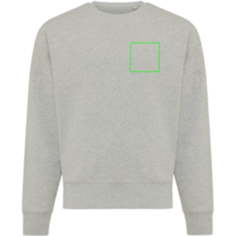 IQONIQ Kruger Relax-Rundhals-Sweater aus recycelt. Baumwolle heather grey bedrucken, Art.-Nr. T9302.013.XL IQONIQ Kruger Relax-Rundhals-Sweater aus recycelt. Baumwolle heather grey bedrucken, Art.-Nr. T9302.013.XL