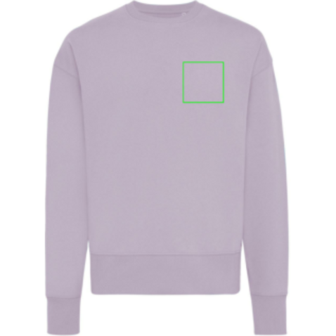 IQONIQ Kruger Relax-Rundhals-Sweater aus recycelt. Baumwolle lavender bedrucken, Art.-Nr. T9302.011.S