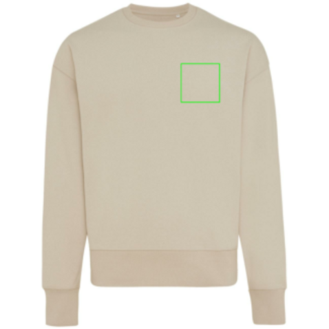 IQONIQ Kruger Relax-Rundhals-Sweater aus recycelt. Baumwolle desert bedrucken, Art.-Nr. T9302.006.XL