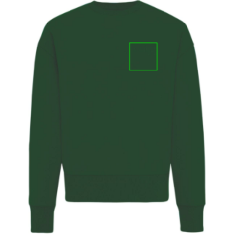 IQONIQ Kruger Relax-Rundhals-Sweater aus recycelt. Baumwolle forest green bedrucken, Art.-Nr. T9302.005.XS IQONIQ Kruger Relax-Rundhals-Sweater aus recycelt. Baumwolle forest green bedrucken, Art.-Nr. T9302.005.XS