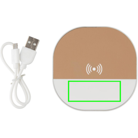 Aria 5W Wirless Charging Uhr weiß bedrucken, Art.-Nr. P308.693