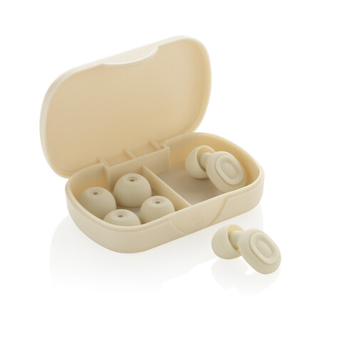 Sereva Geräuschreduzierende Ohrstöpsel beige bedrucken, Art.-Nr. P457.0519