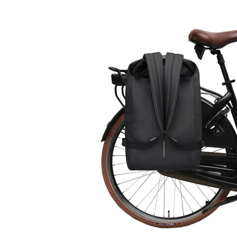 Urban wasserabweisender Fahrrad-Rucksack schwarz, grau bedrucken, Art.-Nr. P706.3101