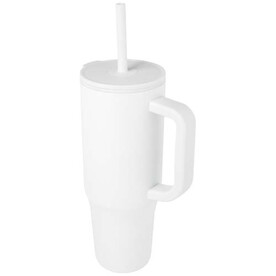Brady 900 ml RCS-zertifizierter Isolierbecher mit Silikon Trinkhalm, weiss bedrucken, Art.-Nr. 10086701