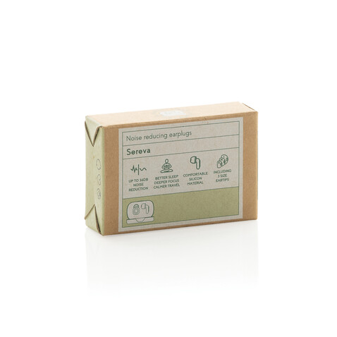 Sereva Geräuschreduzierende Ohrstöpsel beige bedrucken, Art.-Nr. P457.0519