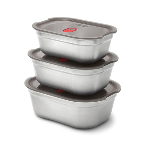 Black+Blum 3-tlg. Mealprep Box Set - klein, medium, groß grau bedrucken, Art.-Nr. P439.2102