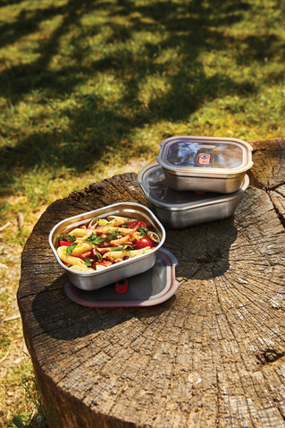 Black+Blum 3-tlg. Mealprep Box Set - klein, medium, groß grau bedrucken, Art.-Nr. P439.2102