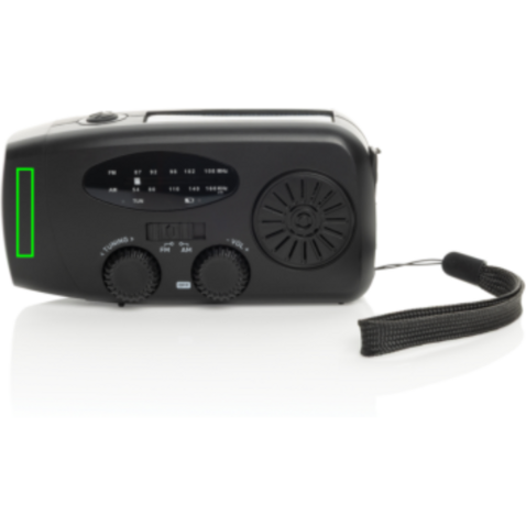 RescueWave Notfallradio aus RCS recyceltem Kunststoff schwarz bedrucken, Art.-Nr. P326.4301