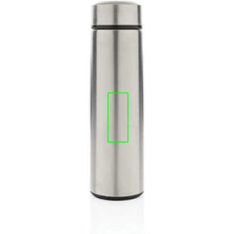 Vakuum Stainless Steel Flasche mit gebürstetem Metalldeckel silber bedrucken, Art.-Nr. P433.392