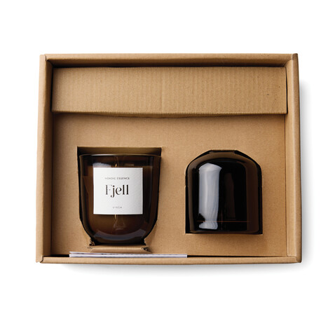 VINGA Nordic Essence Ambiente-Set off white, dunkelbraun bedrucken, Art.-Nr. V2620619