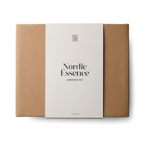 VINGA Nordic Essence Ambiente-Set off white, dunkelbraun bedrucken, Art.-Nr. V2620619