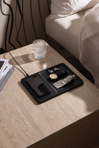VINGA Timo RCS Desk-Charger und Ablage schwarz bedrucken, Art.-Nr. V3080001