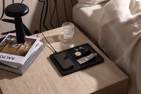 VINGA Timo RCS Desk-Charger und Ablage schwarz bedrucken, Art.-Nr. V3080001