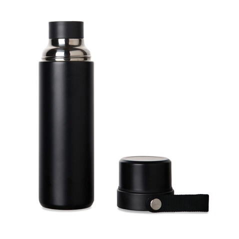 VINGA Tono RCS Thermoskanne mit zwei Bechern, 750ml schwarz bedrucken, Art.-Nr. V4300701