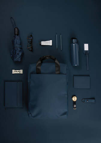 VINGA Baltimore RCS Tote Rucksack navy blau bedrucken, Art.-Nr. V7050025