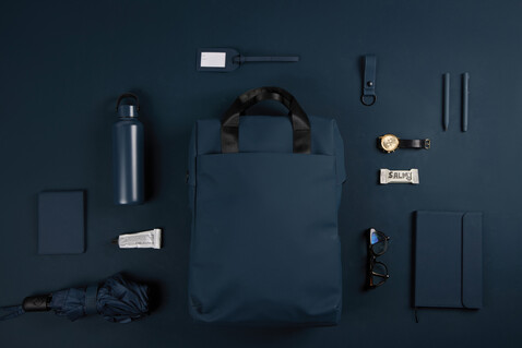 VINGA Baltimore RCS Tote Rucksack navy blau bedrucken, Art.-Nr. V7050025