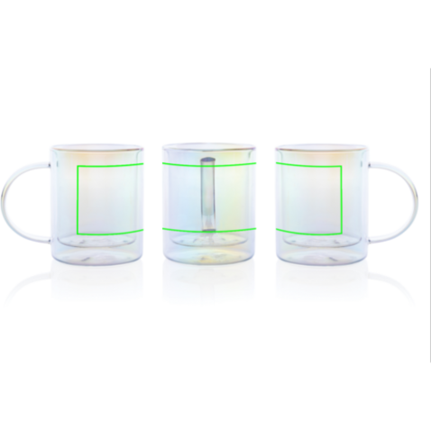 Doppelwandiger Deluxe-Becher aus galvanisiertem Glas transparent bedrucken, Art.-Nr. P433.110