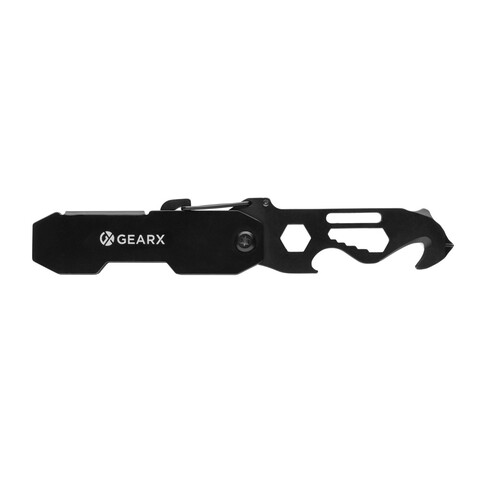 Gear X faltbares EDC-Werkzeug mit Karabinerhaken schwarz bedrucken, Art.-Nr. P221.2701