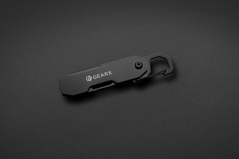 Gear X faltbares EDC-Werkzeug mit Karabinerhaken schwarz bedrucken, Art.-Nr. P221.2701