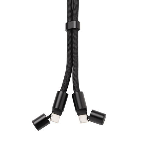 LoopAmp verstellbares 60W Telefonkabel aus RCS rPET schwarz bedrucken, Art.-Nr. P302.5301