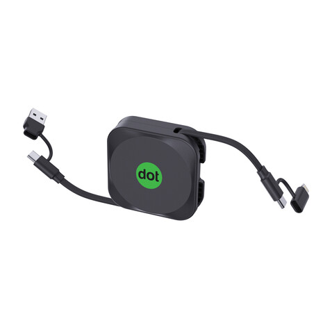 Urban Vitamin San Jose 100W-Halter mit einziehbarem Kabel schwarz bedrucken, Art.-Nr. P302.7201
