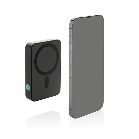 Amporia 10.000mAh magnetische Powerbak aus RCS rec. ABS schwarz bedrucken, Art.-Nr. P322.8901