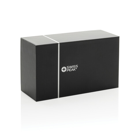 Swiss Peak 10W Basslautsprecher aus recyceltem Aluminium grau bedrucken, Art.-Nr. P331.0902