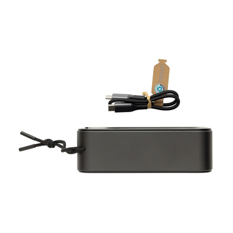 Swiss Peak 10W Basslautsprecher aus recyceltem Aluminium grau bedrucken, Art.-Nr. P331.0902