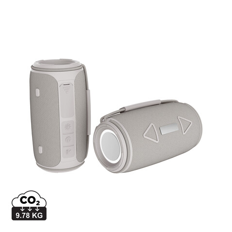 Prisma 16W IPX4 Speaker aus RCS rec. rPET grau bedrucken, Art.-Nr. P331.1419