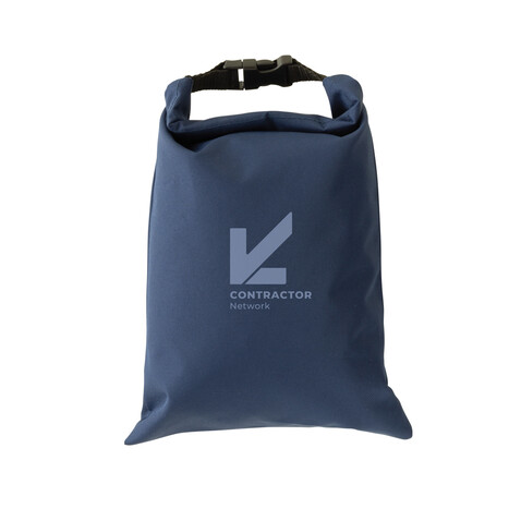 Snackstrap faltbarer Lunchbag aus AWARE™ rPET 30 x 20cm navy blau bedrucken, Art.-Nr. P422.5525