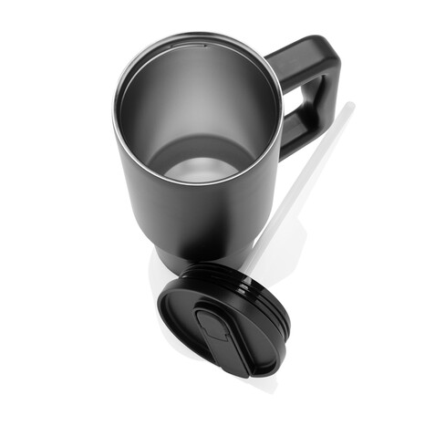 Embrace Leakproof aus RCS recyceltem Edelstahl 900ml schwarz bedrucken, Art.-Nr. P437.3401