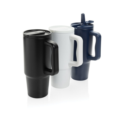 Embrace Leakproof aus RCS recyceltem Edelstahl 900ml schwarz bedrucken, Art.-Nr. P437.3401