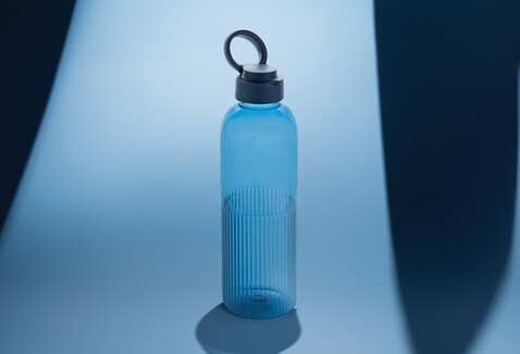 Ripple RCS rPET auslaufsichere Wasserflasche, 750ml navy blau bedrucken, Art.-Nr. P437.7125