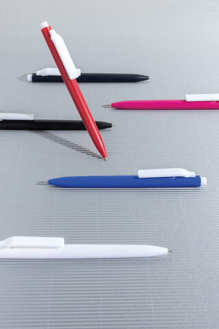 Vibe GRS-zertifizierter rABS-Stift mit Ultra-Glide-Tinte navy blau, weiß bedrucken, Art.-Nr. P611.3825