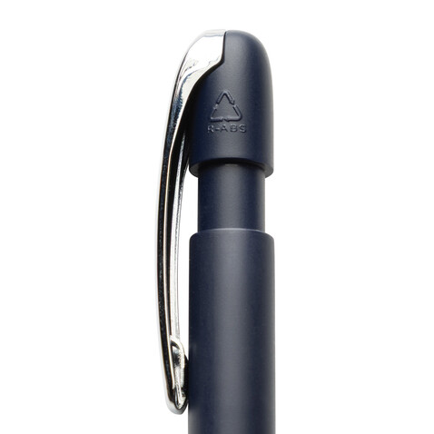 Glide GRS-zertifizierter rABS Stift mit Metallclip navy blau bedrucken, Art.-Nr. P611.3925