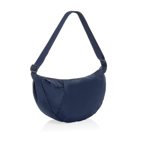 Crescent XL AWARE™ RPET Half-Moon Sling Tasche navy blau bedrucken, Art.-Nr. P763.5125