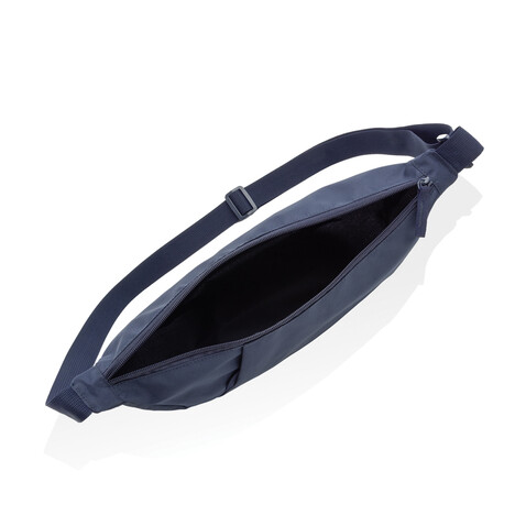 Crescent XL AWARE™ RPET Half-Moon Sling Tasche navy blau bedrucken, Art.-Nr. P763.5125