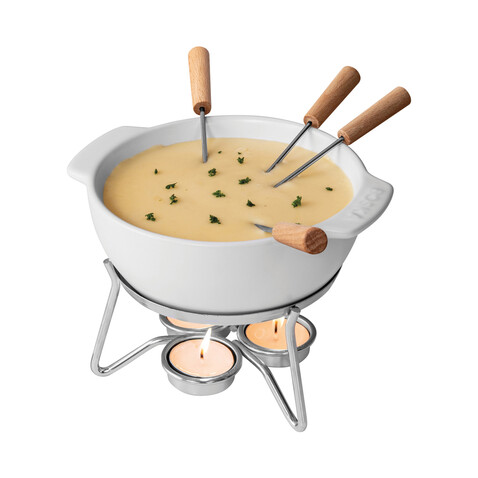 BOSKA Käse-Fondue Set Party - 750ml weiß bedrucken, Art.-Nr. RB853548