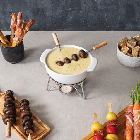 BOSKA Käse-Fondue Set Party - 750ml weiß bedrucken, Art.-Nr. RB853548