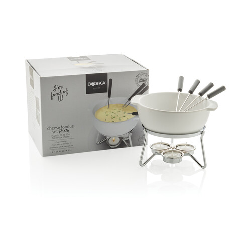 BOSKA Käse-Fondue Set Party - 750ml weiß bedrucken, Art.-Nr. RB853548