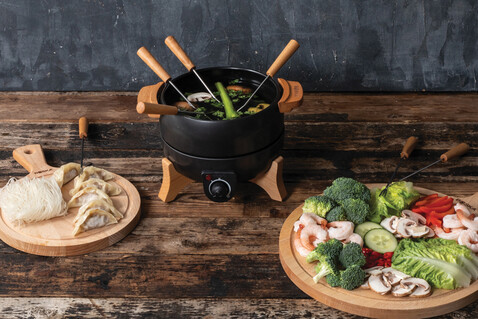 BOSKA electrisches Party Fondue Set - 2.3L (EU Type F) schwarz bedrucken, Art.-Nr. RB853570