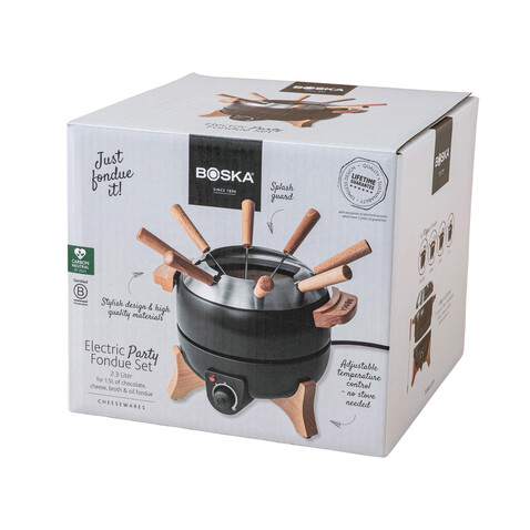 BOSKA electrisches Party Fondue Set - 2.3L (EU Type F) schwarz bedrucken, Art.-Nr. RB853570