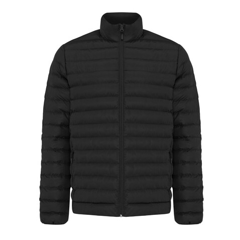 IQONIQ Maiko Herren Steppjacke aus recyceltem Polyester schwarz bedrucken, Art.-Nr. T1703.001.XXL