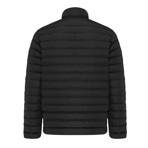 IQONIQ Maiko Herren Steppjacke aus recyceltem Polyester schwarz bedrucken, Art.-Nr. T1703.001.XXL